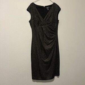 American Living Black with Silver and Gold sparkles, Midi Dress  Size 14.